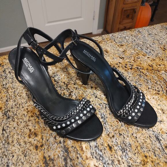 Michael Kors Black Heeled Sandals Size 10M - Picture 2 of 10